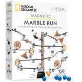 NATIONAL GEOGRAPHIC Magnetischer Murmelbahn-Set - 150-teiliges MINT-Bauset für Kinder, Erwachsene mit Magnetstrecke, Trickstücken & Murmeln für einen Murmel-Labyrinth auf jeder magnetischen Oberfläche