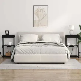 vidaXL Nachttisch mit Ladestation Schwarze Eiche Holzwerkstoff