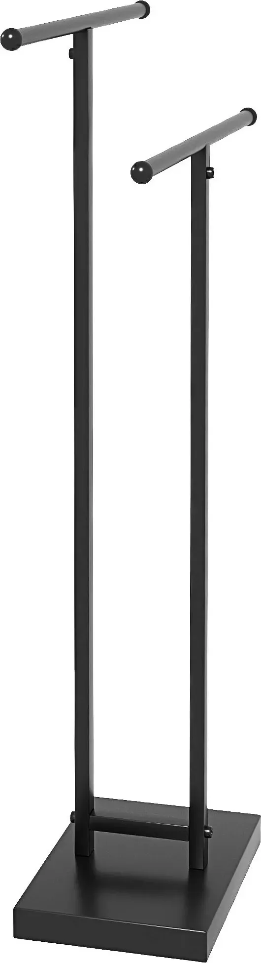 HOMCOM Handtuchständer auf Bodenständer Handtuchwärmer 2 Ebenen aus Metall Handtuchhalter für Badezimmer, Maße 50 B x 18,5 T x 85 H cm, Schwarz   Aosom