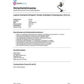 Logilink Ringlicht Ø 8,5 cm schwarz 1 Stück