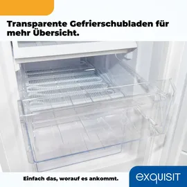 GGV Exquisit Exquisit Kühl-Gefrierkombination, Kühlschrank mit Gefrierfach, 4-Sterne-Gefrieren, 173 Liter, Alarm-Funktion, KGC5233-60-HE-040D