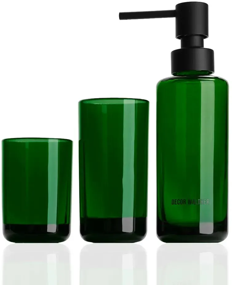 Decor Walther Pop up Glas Set Seifenspender, Becher  und Zahnbürstenhalter - grün