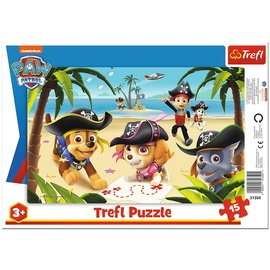 Trefl Trefl, Puzzle, Rahmenpuzzle mit Unterlage, 15 Teile, Paw Patrol Freunde, für Kinder ab 3 Jahren