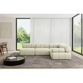 altdecor Ecksofa modulares Sofa Mende-L2 - 285x190x70 cm Beige Velours
