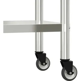 vidaXL Küchen-Arbeitstisch mit Aufsatzboard 110x55x150 cm Edelstahl