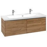 Villeroy & Boch Subway 3.0 Waschtischunterschrank C60100RH 127,2x42,9x47,8cm, ohne LED/Griff Aluminium glänzend, kansas oak