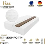 Matratze KingKOMFORT PLUS 140 x 200 x 12 cm aus hochwertigem Kaltschaum | Rollmatratze mit waschbarem Bezug und Kokosmatte | H3/H4