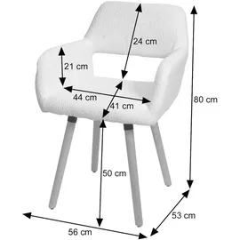 Mendler Esszimmerstuhl HWC-A50 II, Stuhl Küchenstuhl Polsterstuhl, Holz Stoff/Textil Cord (400g/m2) FSC® ~ hellgrau