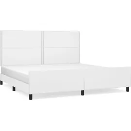 vidaXL Bettgestell mit Kopfteil 200 x 200 cm Weiß