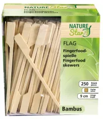 NATURESTAR Flag Fingerfood Spieße, natur 389521 , 1 Box = 250 Stück, 9 cm