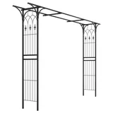 ALEOS. Eleganter XXL Rosenbogen Rankhilfe Pergola aus Metall schwarz Modell 5040 - Schwarz