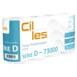 Blanc HYGIENIC Toilettenpapierrollen, 3-lagig, 2112 Rollen, 528.000 Blatt gesamt, 250 Blatt je Rolle, 100% Zellstoff, CIL- les Tissue, Series D