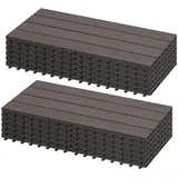 Laneetal WPC Gartenboden, Terrassenfliesen, Outdoor Klickfliesen für Terrasse Pool Balkon, Langlebige Verformungsfreie Fliesen, 6 Stück, 30x60 cm, Braun