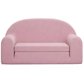 vidaXL Kinder-Schlafsofa 2-Sitzer Rosa Weicher Plüsch