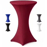 EXKLUSIV HEIMTEXTIL Stehtischhusse Stretch Bordeaux Ø 60-65 x 110-120 cm