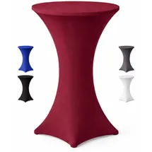 EXKLUSIV HEIMTEXTIL Stehtischhusse Stretch Bordeaux Ø 60-65 x 110-120 cm