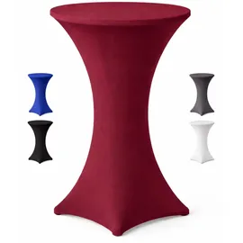 EXKLUSIV HEIMTEXTIL Stehtischhusse Stretch Bordeaux Ø 60-65 x 110-120 cm
