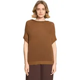 Betty Barclay Lochstrick-Pullover mit Wasserfallausschnitt Braun 44