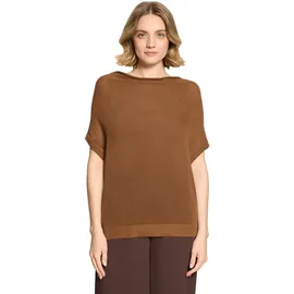 Betty Barclay Lochstrick-Pullover mit Wasserfallausschnitt Braun 44
