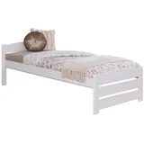 Ticaa Bettgestell Stauraumbett Seniorenbett „Loni“, Funktionsbett weiß