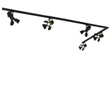 QAZQA - Modern Schienensystem Komplettset I Spotlight I Deckenspot I Deckenstrahler I Strahler mit 5-flammig Spot I Spotlight I Deckenspot I Deckenstrahler I Strahler I Lampe I Leuchtes schwarz - Film