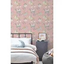 NEXT Party Unicorn Vliestapete 10m x 0,53m 1 St Rosa