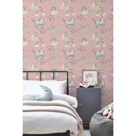 NEXT Party Unicorn Vliestapete 10m x 0,53m 1 St Rosa