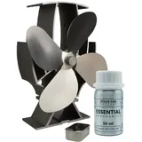 Forest Master SuperFast Air Ofenventilator mit Dufthalter - Holzbrenner und Holzbrenner - Effiziente Wärmeverteilung und duftendes Ambiente (inklusive Duft) (Edelstahl)