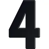 Kirsten Ziffer selbstklebend, Type 4, Höhe 30 mm, Aluminium schwarz eloxiert