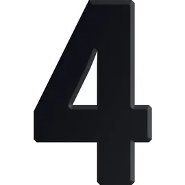 Kirsten Ziffer selbstklebend, Type 4, Höhe 30 mm, Aluminium schwarz eloxiert