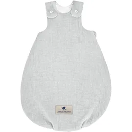 Julius Zöllner Babyschlafsack gefüttert Musselin 2,5 TOG, Gr. 50/56 | 100% Baumwollmusselin | Oeko-TEX Standard 100 | grau,