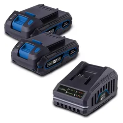 Scheppach System Starter-Kit SBSK2.0 - 20V-IXES / 2x2,0Ah Akku + Ladegerät