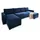 masseno Ecksofa U-Form Velours 3-Sitzer Blau