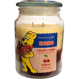 HARIBO Creamy Cherry Duftkerze 510 g rosa-weiß