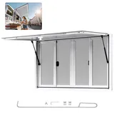 Vevor Imbissfenster (1346 x 838 mm Einbaumaß) schwenkbar, Imbissanhänger-Servierfenster mit 85°-Öffnungswinkel & 4 Schiebefenstern, Konzessionsfenster für Konzessionsstände Imbisswagen