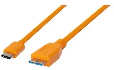 Tether Tools Air Direct Ersatzkabel 22 cm USB-C an USB 2.0 Mini-B 8-pin Orange 2 Stück