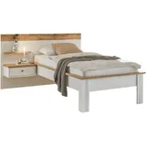 Home affaire Schlafzimmer-Set Westminster, Bett Breite Liegefläche 90 oder 140cm und 1 Wandpaneel weiß