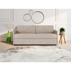 Schlafsofa 4-Sitzer - Liegefläche: 160 cm - Matratzenhöhe: 22 cm - Stoff - Beige - CALIFE