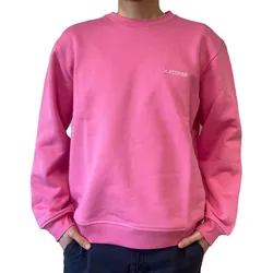 STONES Herren Pullover Baumwoll-Sweater Rundhals-Sweater Oversize-Sweater 400gsm Sweatshirt Pink - XS
