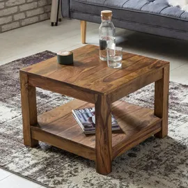 FineBuy Couchtisch Sheesham Braun 60 x 60 cm