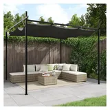 vidaXL Pergola mit Schiebedach 2,95 x 2,92 m Grau/Schwarz
