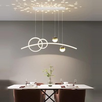 Lanekd Hängeleuchte/Pendelleuchte LED Wohnzimmerlampe Höhenverstellbar Esstisch Hängelampe Gold Aluminium Kronleuchter für Esszimmer Büro Schlafzimmer Hängend Lampe (Weiß, L100CM)