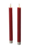 MARELIDA LED Stabkerzen Tafelkerzen Echtwachs H: 24,5cm rot