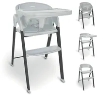 BabyGO Hochstuhl, Grau, Metall, Nachbildung, 44x88x63 cm, Babymöbel, Hochstühle