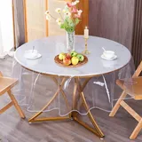 Umllpet Durchsichtige Tischdecke, Tischfolie Transparent, PVC Durchsichtige Tischschutz Tischdecke Folie Abwaschbar für Outdoor Garten Tischfolie, Schutzfolie für Möbel Tischschutzfolie Runden-150cm