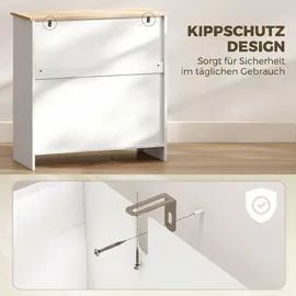 Homcom Sideboard 78,5 x 80 x 35 cm Weiß