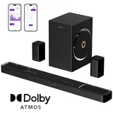 Ultimea Skywave F40 Boom Soundbar 5.1.2-Kanal Dolby Atmos (Bluetooth 5.4, HDMI eARC, 460 W, 360° SurroundX Audio, Verlustfreie Audioübertragung) schwarz