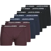 Trunk JACK & JONES "JACSIMPLY BASIC TRUNKS 7 PACK" Gr. XL, bunt (schwarz detail:schwarz, schwarz, navy blazer, port royal, royal) Herren Unterhosen