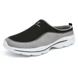 CELANDA Sabots Herren Clogs Damen Slip On Garten Schuhe Warm Freizeitschuhe Leichte Pantoletten Atmungsaktive Hausschuhe utdoor Low-Top Sneakers Hinten Offen, Schwarz grau,47 EU - 47 EU