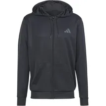 adidas Train Essentials Seasonal Kapuzenjacke Herren Schwarz S